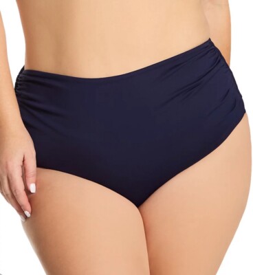 Anne Cole Plus Size Live In Color Convertible Swim Bottom, Navy, 16W, $64