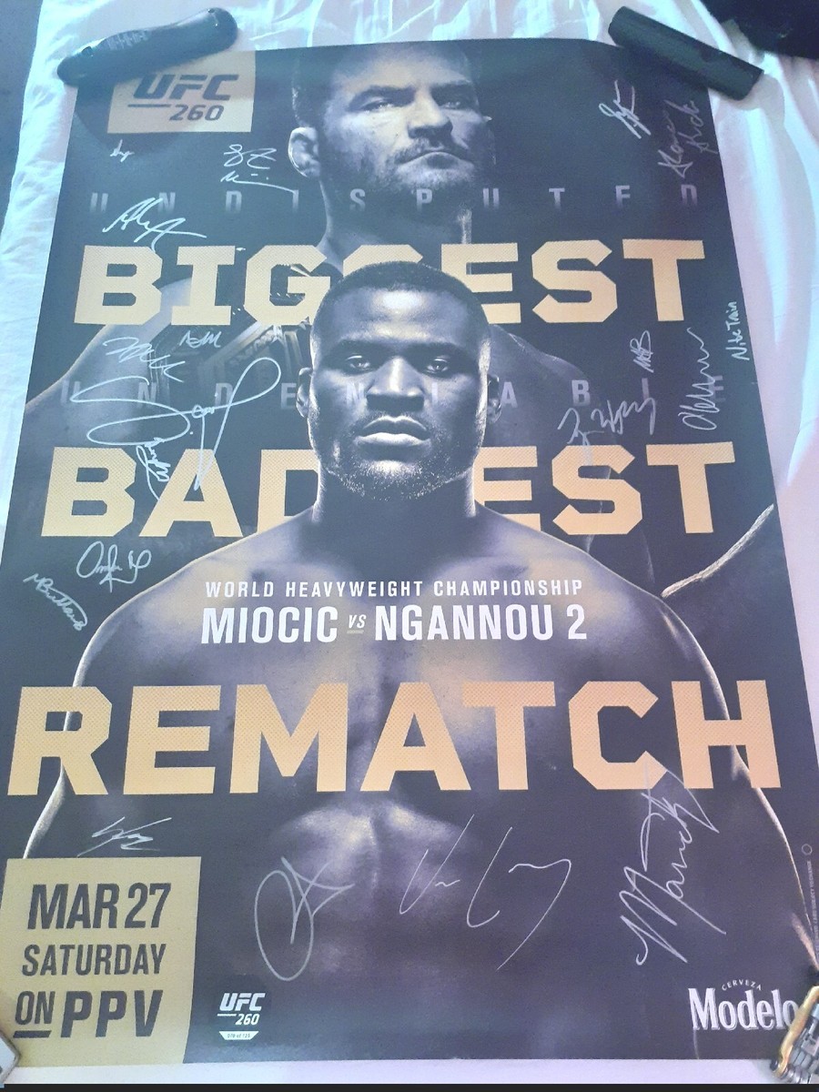 UFC 260 SBC Autographed Event Poster Francis Ngannou, Sean O