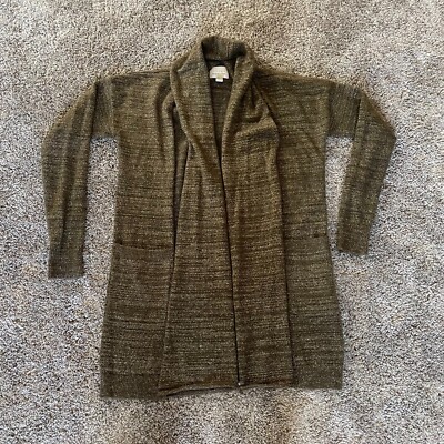 Hinge Designed in Seattle Cardigan Women's S Long Sleeve Open Front with Pockets