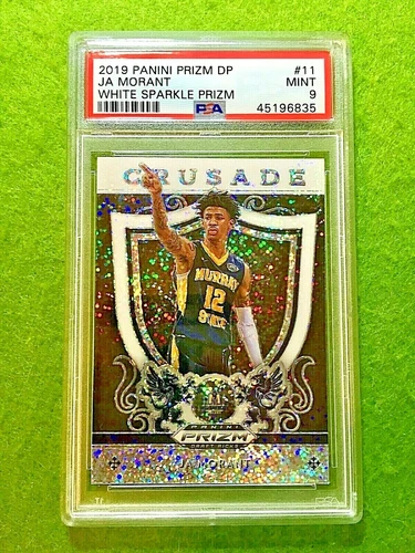 JA MORANT PRIZM WHITE SPARKLE /20 ROOKIE CARD GRADED PSA 9 SP RC 2019-20 CRUSADE