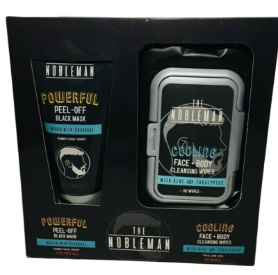 The Nobleman 2-pc Gift SET Peel-Off-Black-MASK & Face-Body-Cleansing-WIPES