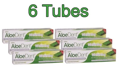 Aloe Dent Whitening Toothpaste Fluoride Free | Natural Vegan SLS Free - 100ml x6