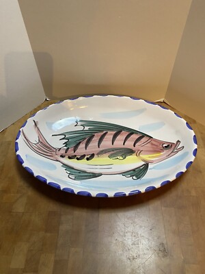 Vietri Italy Large Fish Platter Pottery Serving Bowl Dish Wall Art