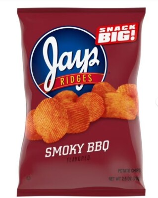 Jays Ridges Potato Chips, Smoky BBQ, 2.5 oz Bag 5 Bags