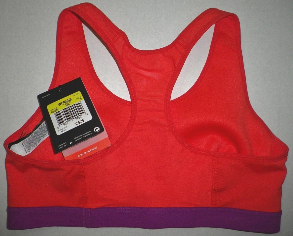 NWT NIKE PRO FIERCE Medium Support Training Sports Bra 620279 Crimson Purple S - Image 3 of 4