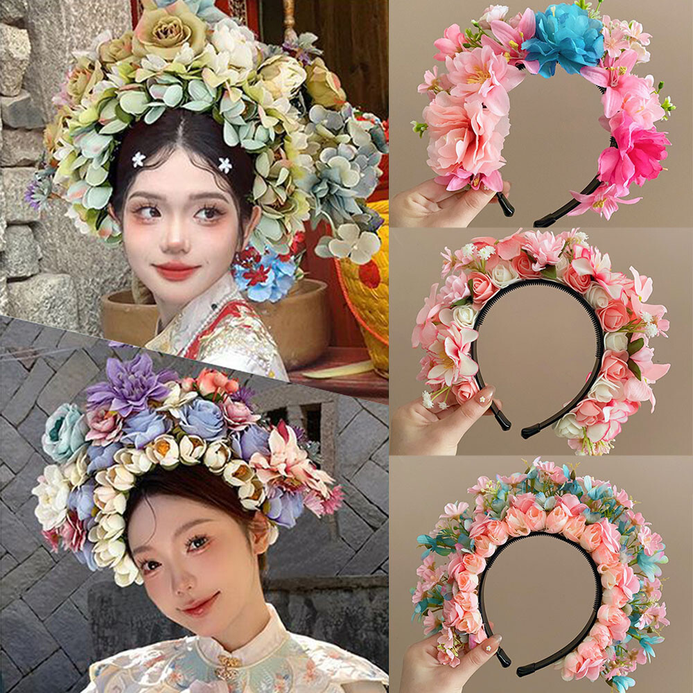 Bright Colored Silk Floral Crown How to Make a Flower Crown DIY Tutorial (Silk Floral) main image 2