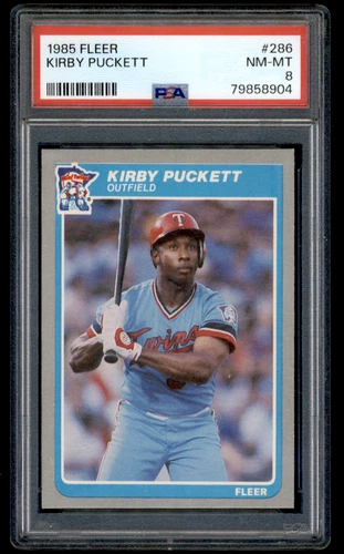 79858904 1985 Fleer #286 Kirby Puckett Minnesota Twins PSA 8 NM-MT