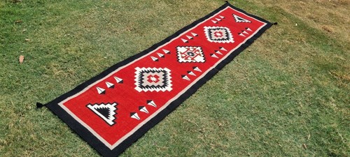Handwoven Kilim wool Runner Navajo Kilim Size 2.6x10 Free Shipping - Picture 4 of 8