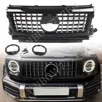 Frontgrill Racing Grills für Mercedes Benz W464 G63 2019-2023 GT Silber