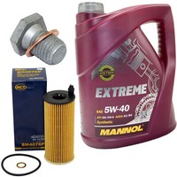 MotoröL Set 5W-40 5 Liter + ÖLfilter SH 4076 P + Schraube FüR BMW 3Er 318D 320D