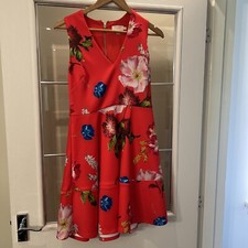 TED BAKER 3(12)KINLE SUNDAE BERRY RED FLORAL SKATER DRESS I