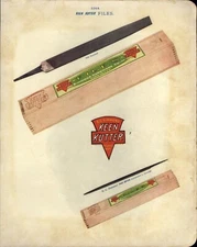 1908 PAPER AD COLOR Keen Kutter Tool File Wood Box Working Chipaway