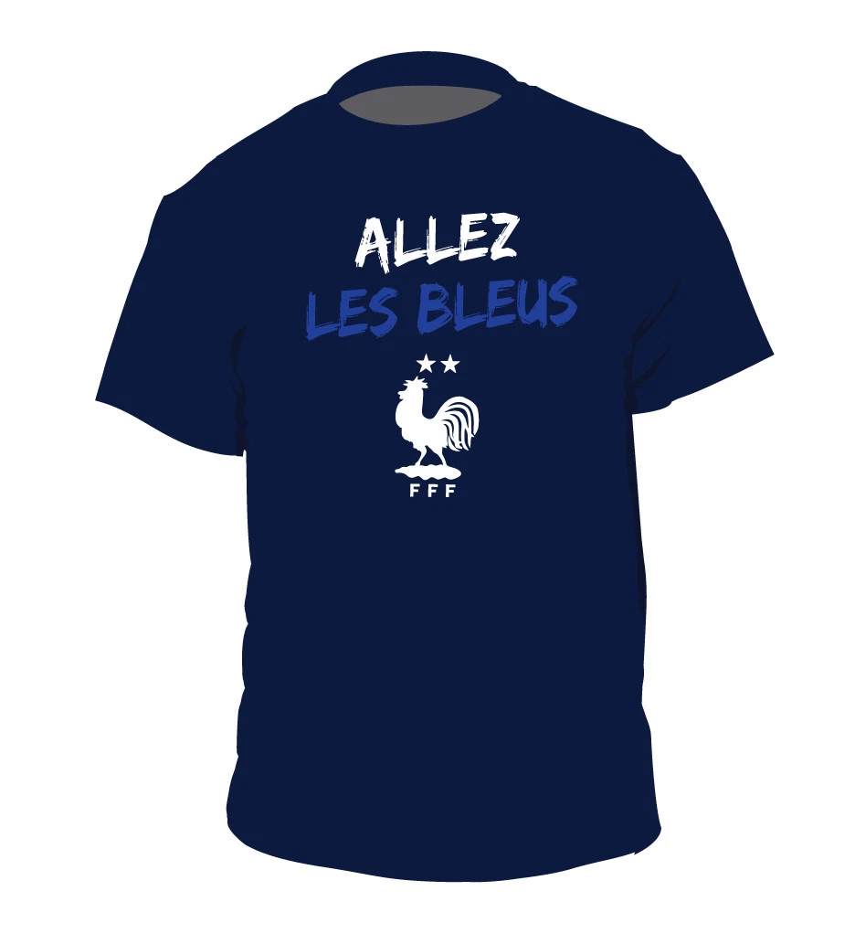 Allez Les Bleus shirt France 2x World Cup Champions t shirt Go Blue Football