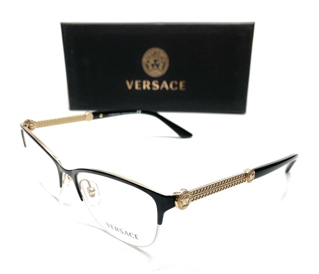 black and gold eyeglasses