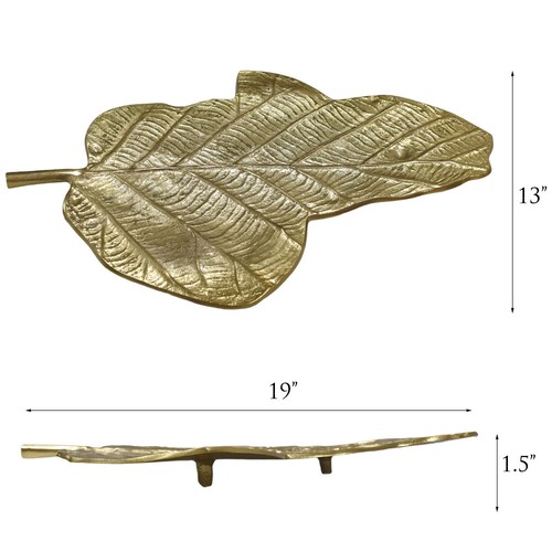 Handmade Decorative Gold Color Coated Aluminium Tray 7.08 x 4.72 x 0.74 Inch - Picture 9 of 9