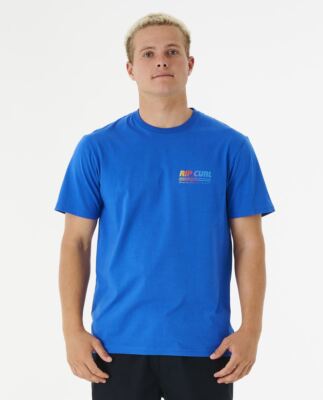 Rip Curl Cotton SS T-Shirt ~ Surf Revival Aufkleber retro blau
