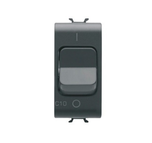 GEWISS GW 12467 INTERRUTTORE MAGNETOTERMICO 1P+N 10A 1 MODULO C10 3KA NERO