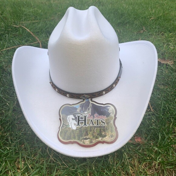 Women’s white Faux Felt Cowboy Hat Tejana Sombrero Men Women Faux Felt Western Cowboy Wide Indiana Hat Tejana  main image 2