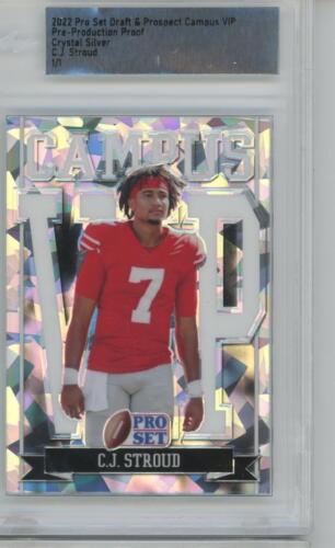 2022 Pro Set Draft and Prospect Proof Crystal Silver C.J. Stroud 1/1 RC Rookie - Picture 1 of 1