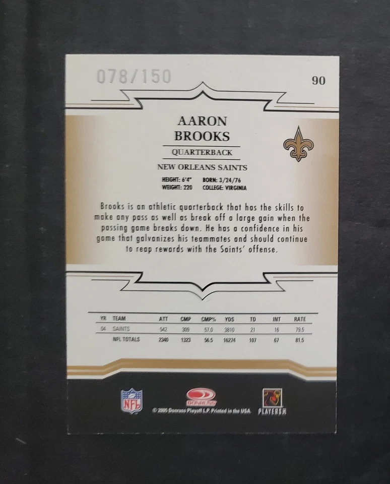  2005 Donruss # 90 AARON Brooks Throwback threads Serial # 078/150 - Image 2 of 2