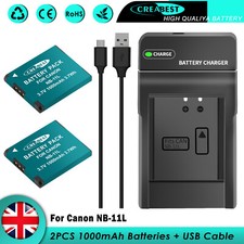 2x NB-11L NB-11LH Battery For Canon PowerShot SX430 SX400 IS A3500 IXY & Charger
