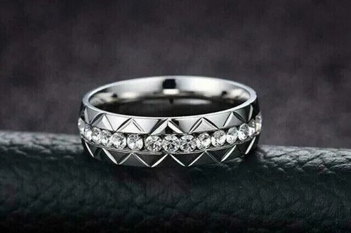 Bague Homme En Argent 925, Plaqué Or Blanc, Avec Moissanite 2 Carats, Taille Ronde