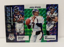 2020 Mosaic Denver Broncos John Elway , Davis Green Prizm Flea Flicker Card 