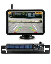 Solar Wireless Backup Camera 5" Monitor with IR Night Vision for Truck SUV RV