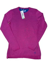 $120 Smartwool Women's Merino150 Baselayer Shirt-Fuchsia Blueberry-Large-New Tag