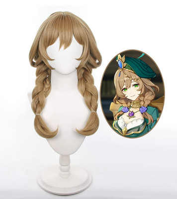 Brown Long Ponytail Braid Women Anime Cosplay Wigs Halloween Cosplay Costume Wig