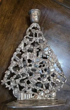 10" Tall Godinger Silver Plated Single Candle Holder Christmas Tree