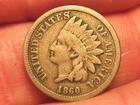 1860 INDIAN HEAD CENT/PENNY, FREE SHIPPING  (#403E)