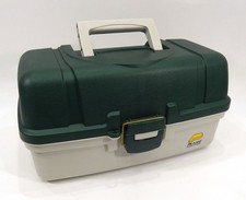 Plano No. 6103 3-Tray Tackle Box Green/White 36-Compartment Craft Organizer NEW
