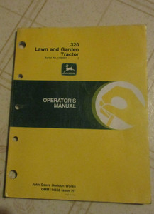 John Deere 320 Lawn Garden Tractor Operators Manual Original!