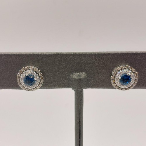 LeVian Sapphire Earrings 64 Diamonds .64 Carat T.W. (B06009017)