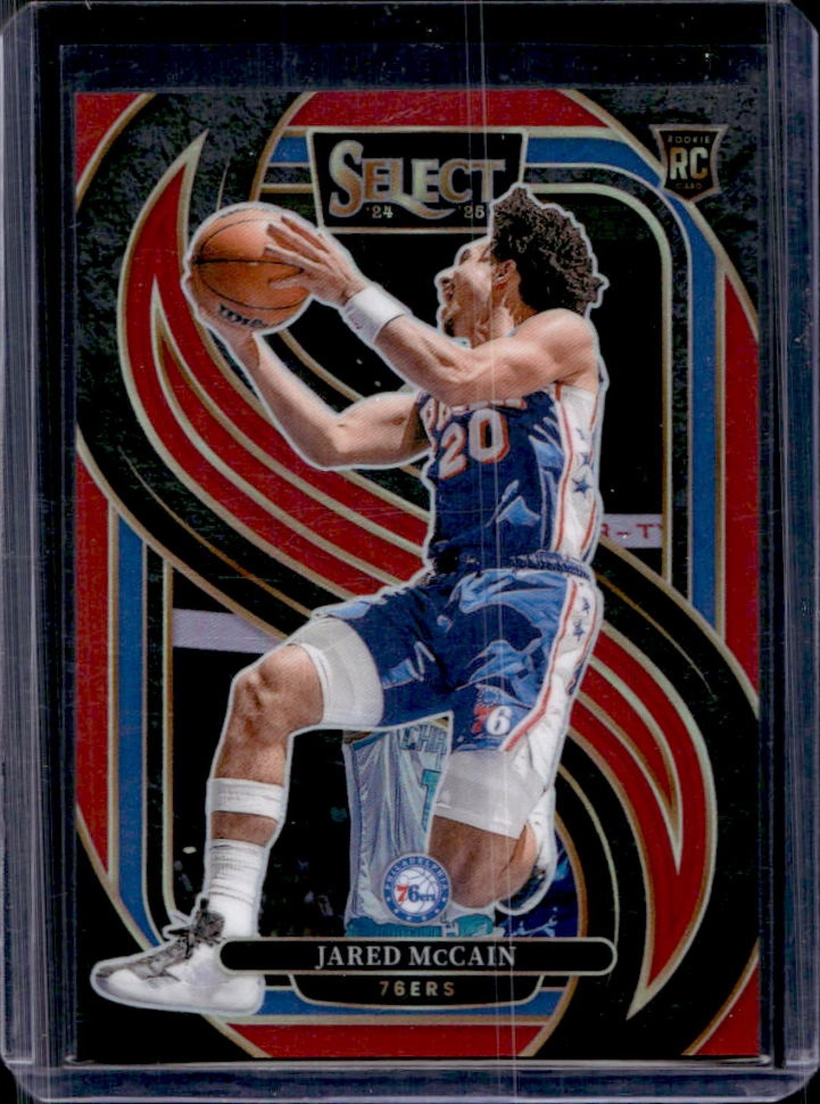 2024-25 Select Jared McCain Premier RC Red Prizm Rookie #82/199 76ers