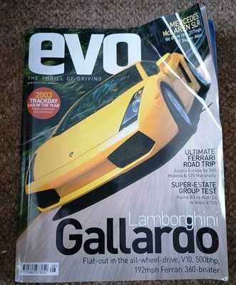 EVO Magazine #58 August 2003 feat. Gallardo, trackday CotY, Ferrari road trip