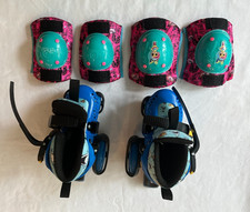 Kids Roller Derby Skates Adjustable Size Youth 7-11 with Elbow and Knee Pads