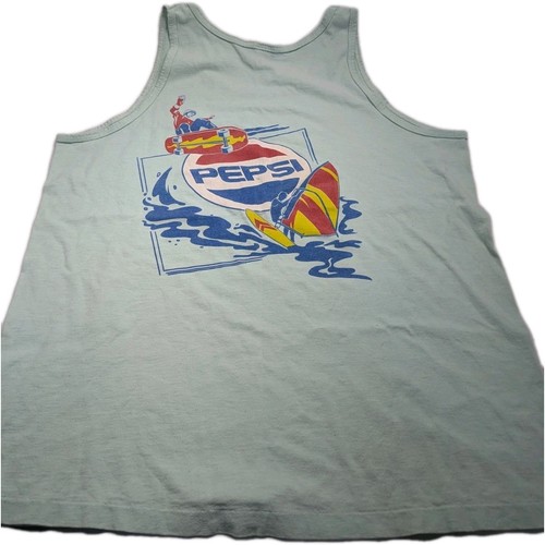 Vintage 90s Pepsi Summer Chill Skate Surf Tank-Top XL Single Stitch Made In USA 