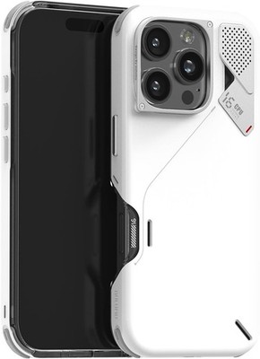 Aulumu iPhone 16 Pro Hülle A16 Stoßfest Echt Kühlung Aluminiumlegierung Rahmen Weiß