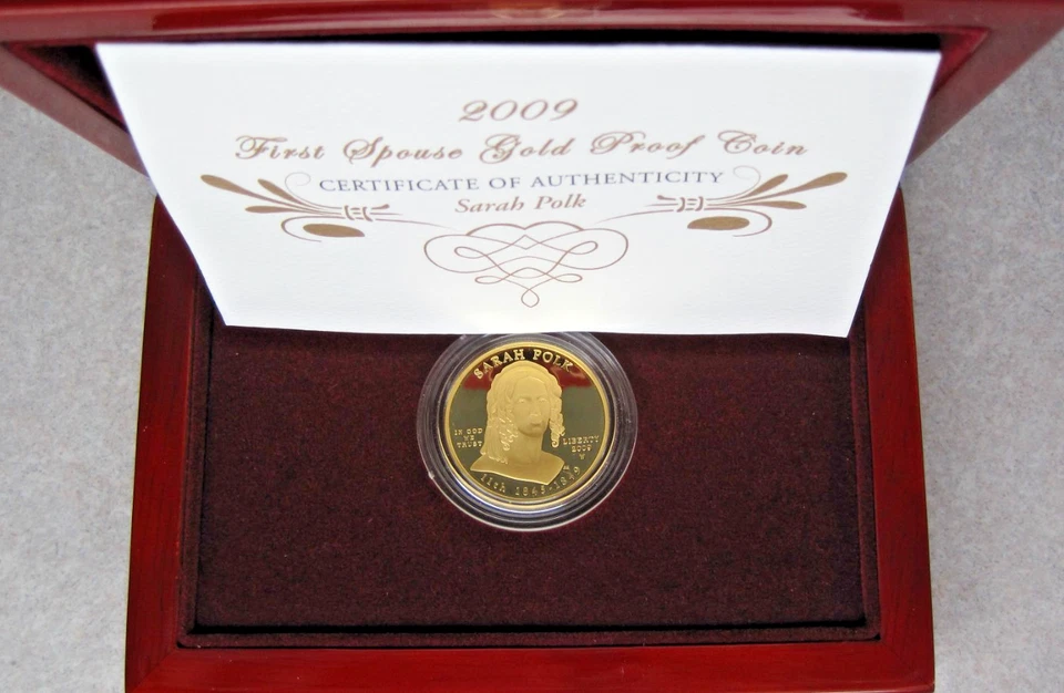 2009-W SARAH POLK $10 GOLD PF COIN.  FIRST SPOUSE SERIES; ORIGINAL MINT PACKAGE. - Image 4 of 4