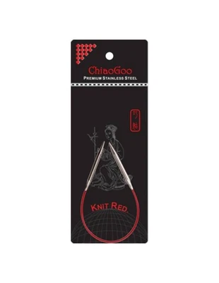ChiaoGoo Aiguilles circulaires fixes métal Knit Red 23cm taille 3 - Photo 1/2