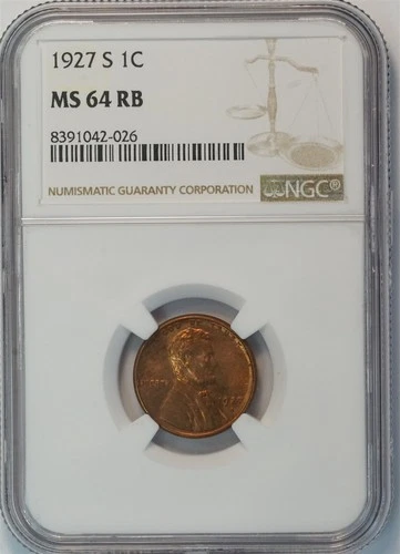 1927 S Lincoln Wheat Small Cent MS 64 RB NGC Tough Date To Find US COIN PENNY