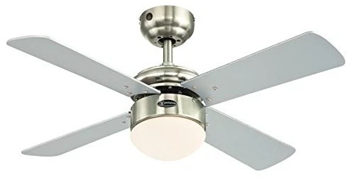 (TG. 90x37,5cm) 72417 Ventilatore da soffitto in nichel spazzolato per interni d - Immagine 2 di 4