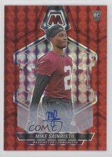 2024 Panini Mosaic Rookies Red Prizm Auto 109/199 Mike Sainristil #349 1i1q