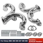 For Chevy SBC 283 305 327 350 383 400 Ram Horn Headers Exhaust Manifolds Ceramic