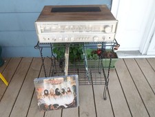 VTG MCM Record Player Vinyl LP Record Holder/Stereo Floor Rack Stand Metal Wire