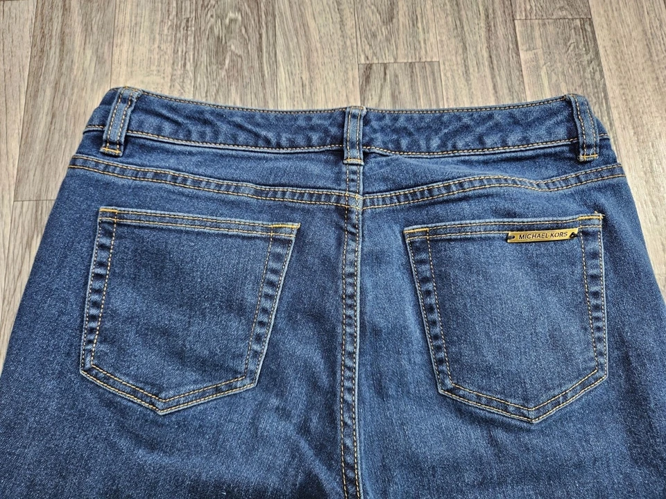 Pantalones de mezclilla ajustados azules Michael Kors para mujer talla 4 Foto 4 de 4