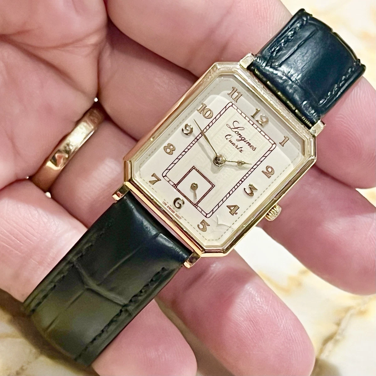 Longines Conquest Automatic Longines Antique Gold Watches Prices Longines  Conquest "Deluxe" Dial Dress Watch In 18k