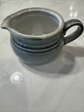 Vintage Noritake Japan Stoneware Blue Glaze Gravy Boat Pitcher 7&rdquo; X 4&rdquo; X 3.5&rdquo;